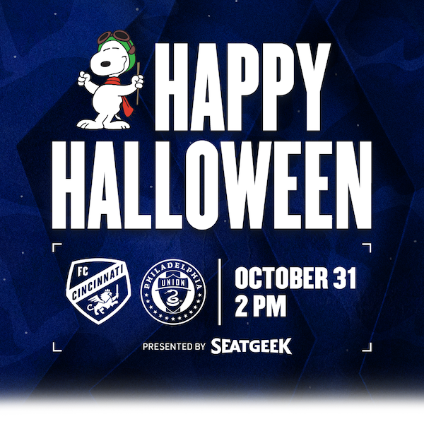 Buy tickets to FC Cincinnati vs. Philadephia Union on October 31 at 2 pm.