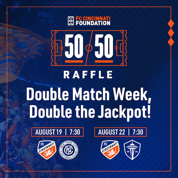 Get your 50/50 Raffle tickets.